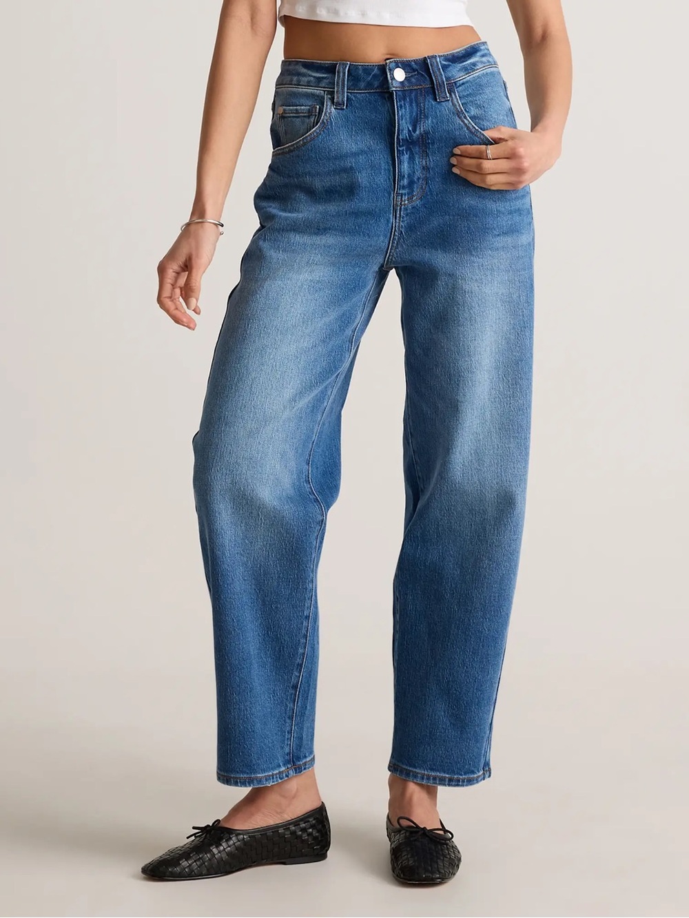 Quince Bella Stretch Barrel Jeans